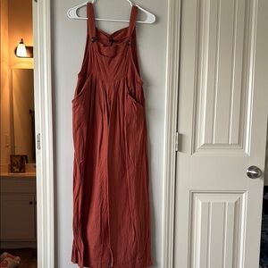 Rust Orange Overalls Romper